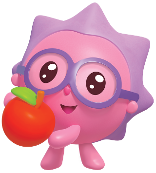 Chichi holding an apple