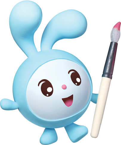 Krashy holding a paint brush